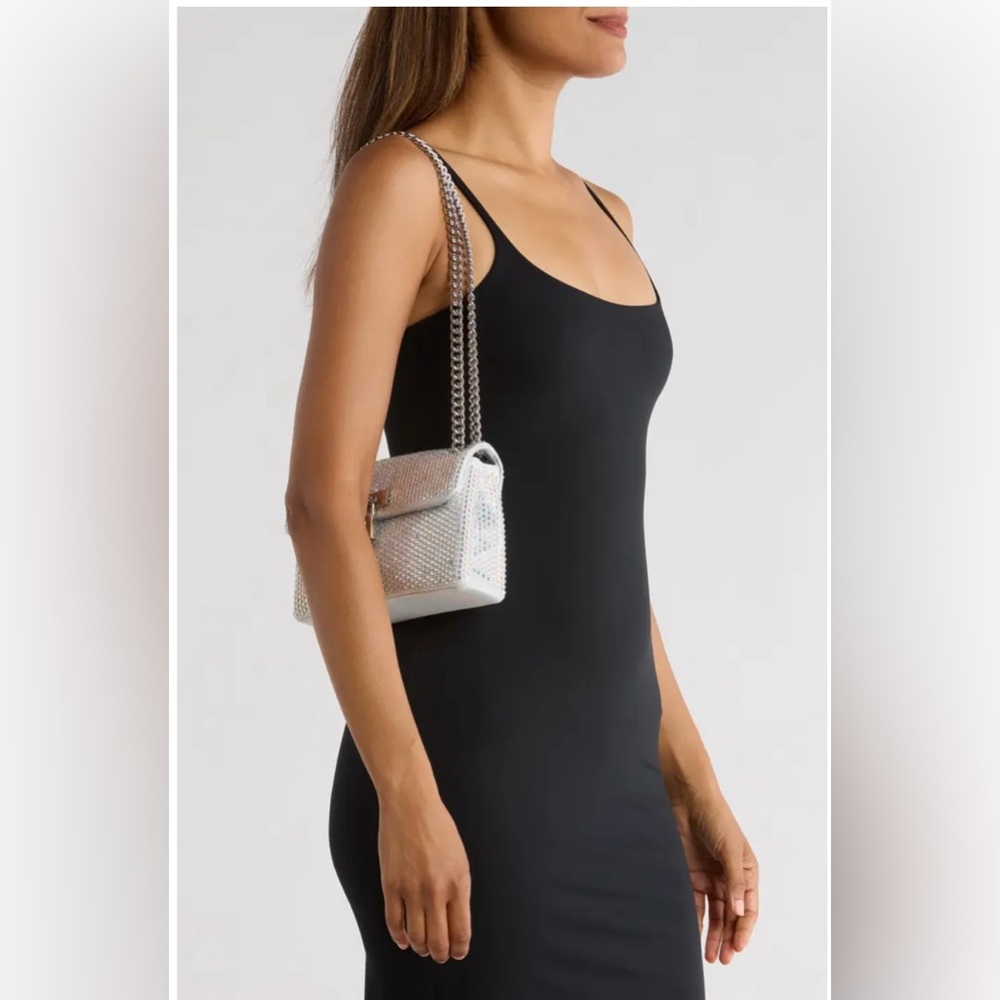 Kurt Geiger Silver Brixton Crossbody shoulder Bag Iridescent + dust-bag NWT - Picture 4 of 17